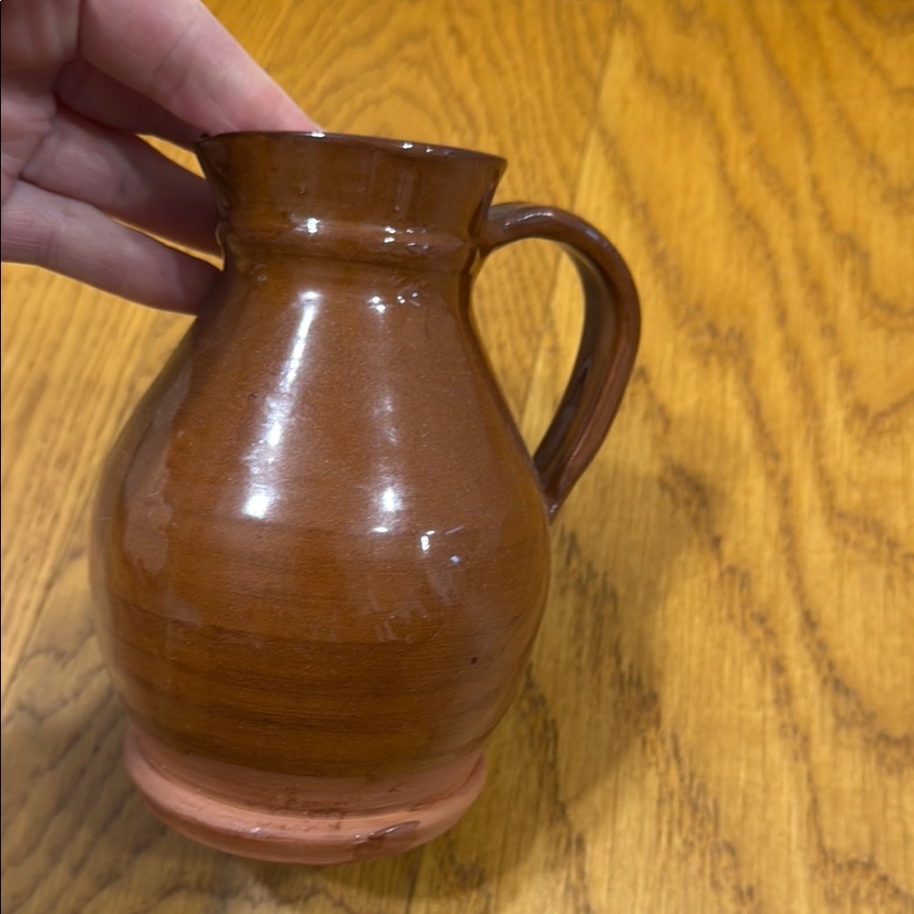 Brown Plimoth Patuxet pottery ceramic kitchen pitcher - Picture 8 of 11